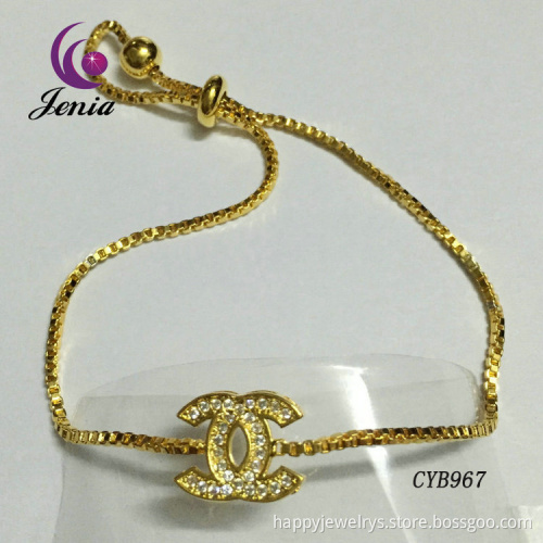 Jenia 2016 Popular Trend Design Thin Copper Gold Plating Chain Bracelet